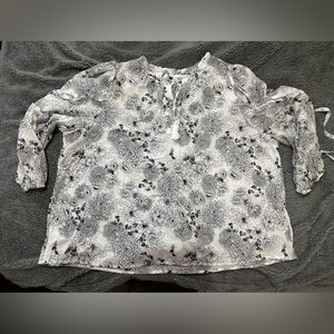 Cato 22/24w flowered peasant top